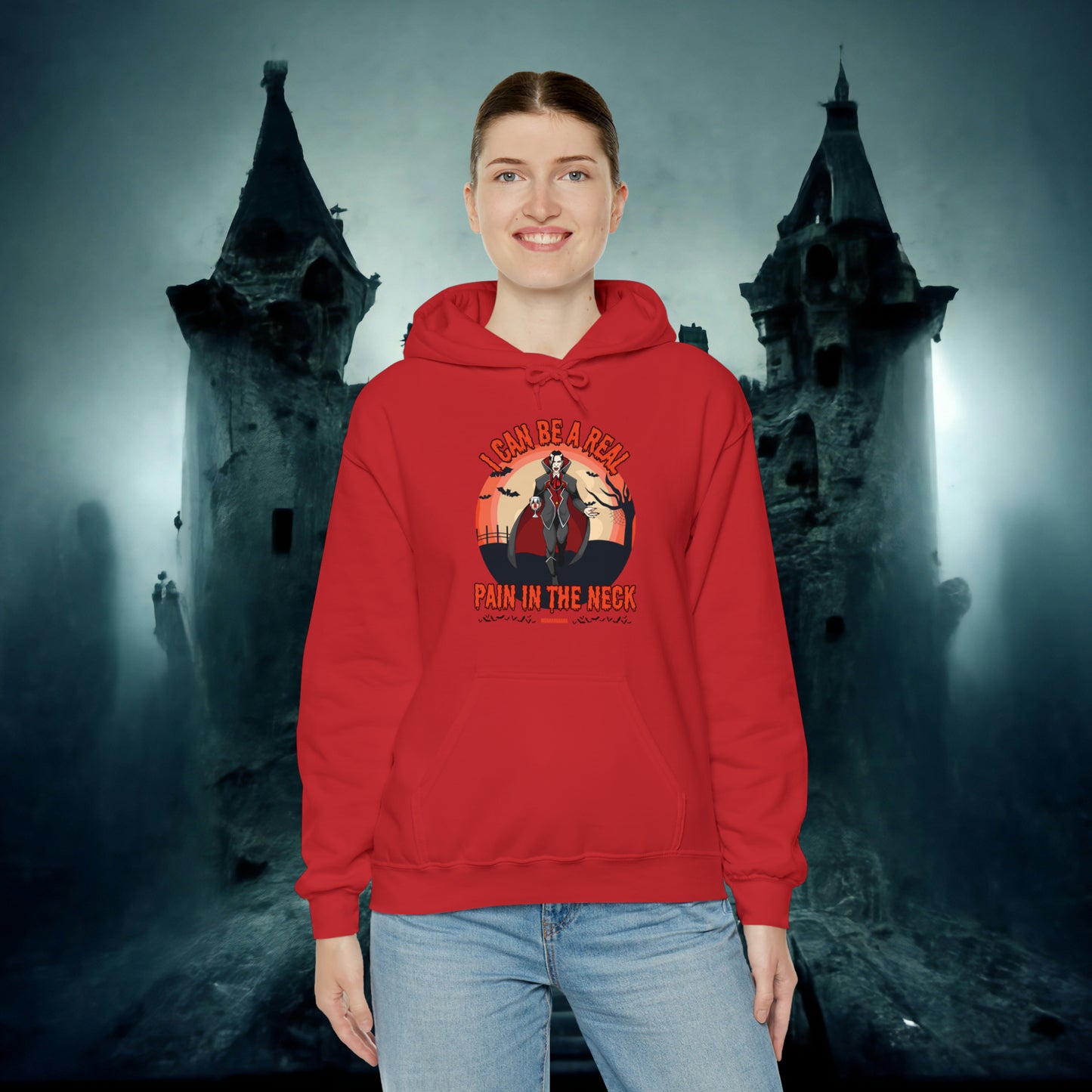 I Can Be A Real Pain In The Neck Muahahaha Vampire Dracula Funny Halloween Hoodie