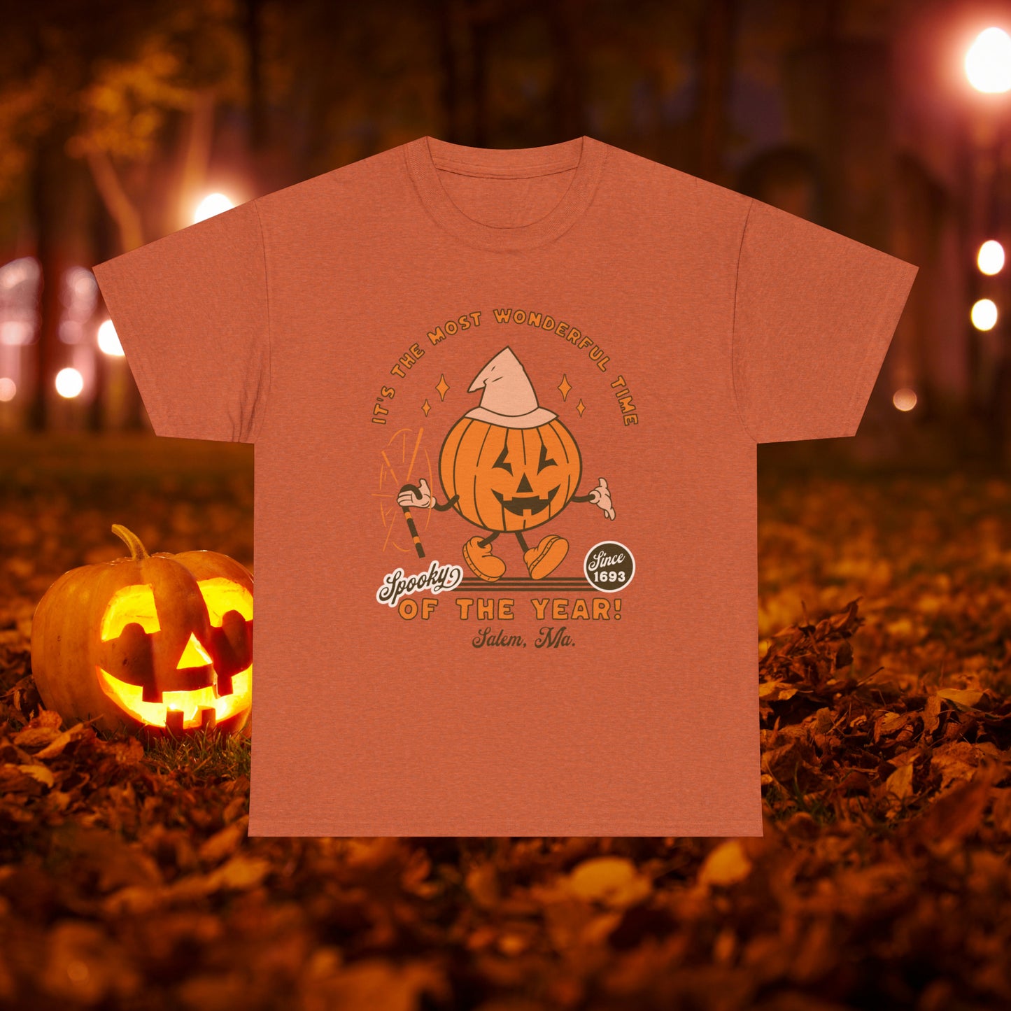 It's The Most Wonderful Time of The Year Spooky Since 1693 Salem, MA Retro Halloween Jack o Lantern Shirt