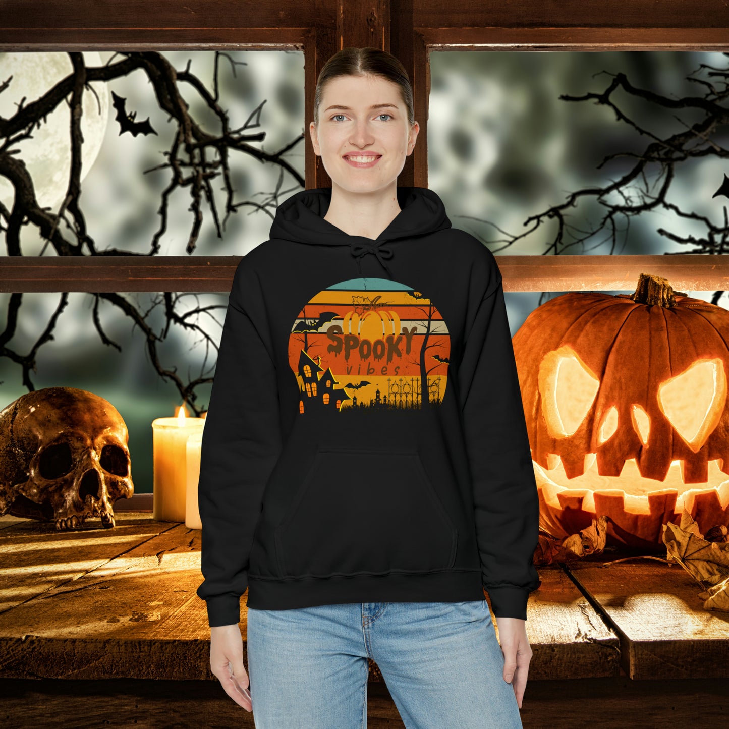 Retro Spooky Vibes Halloween Hoodie