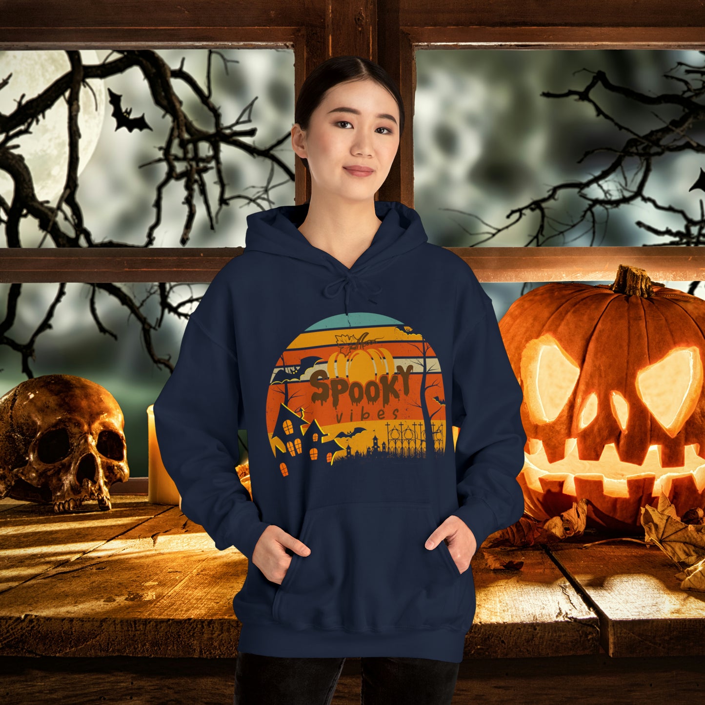 Retro Spooky Vibes Halloween Hoodie