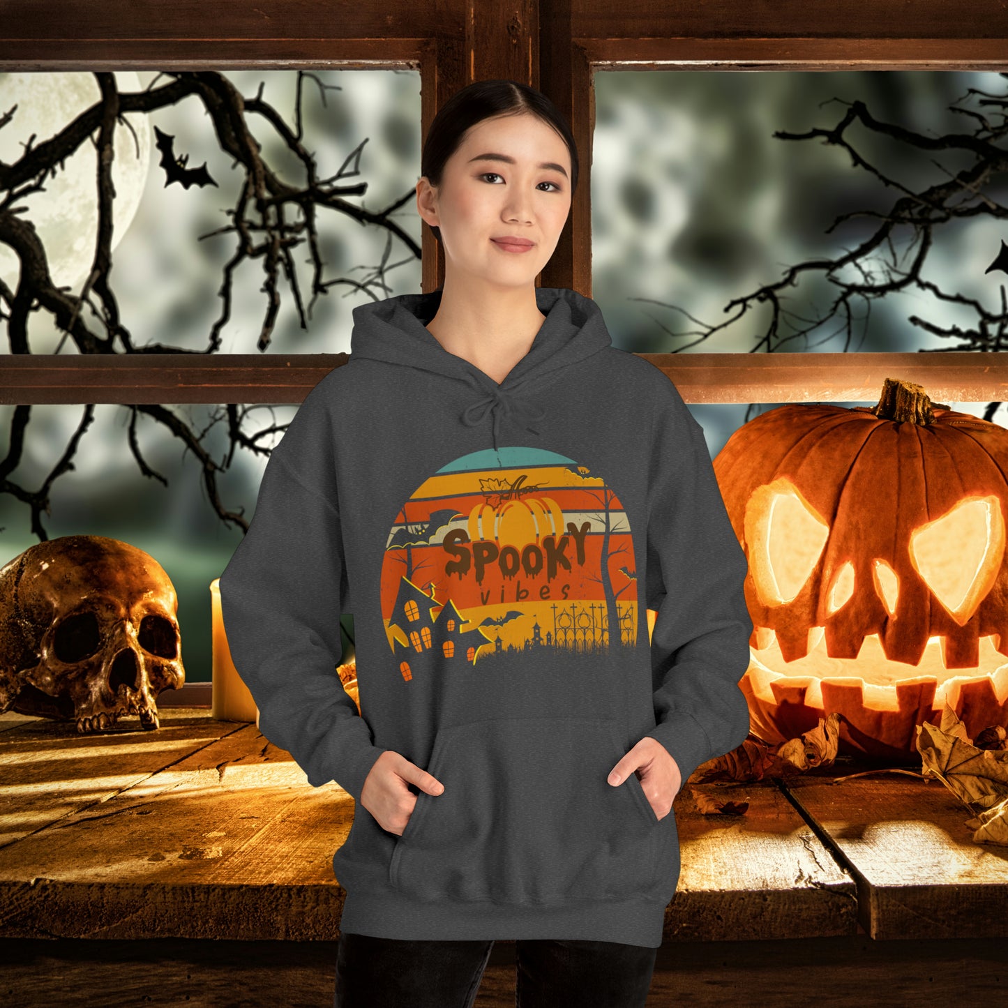 Retro Spooky Vibes Halloween Hoodie