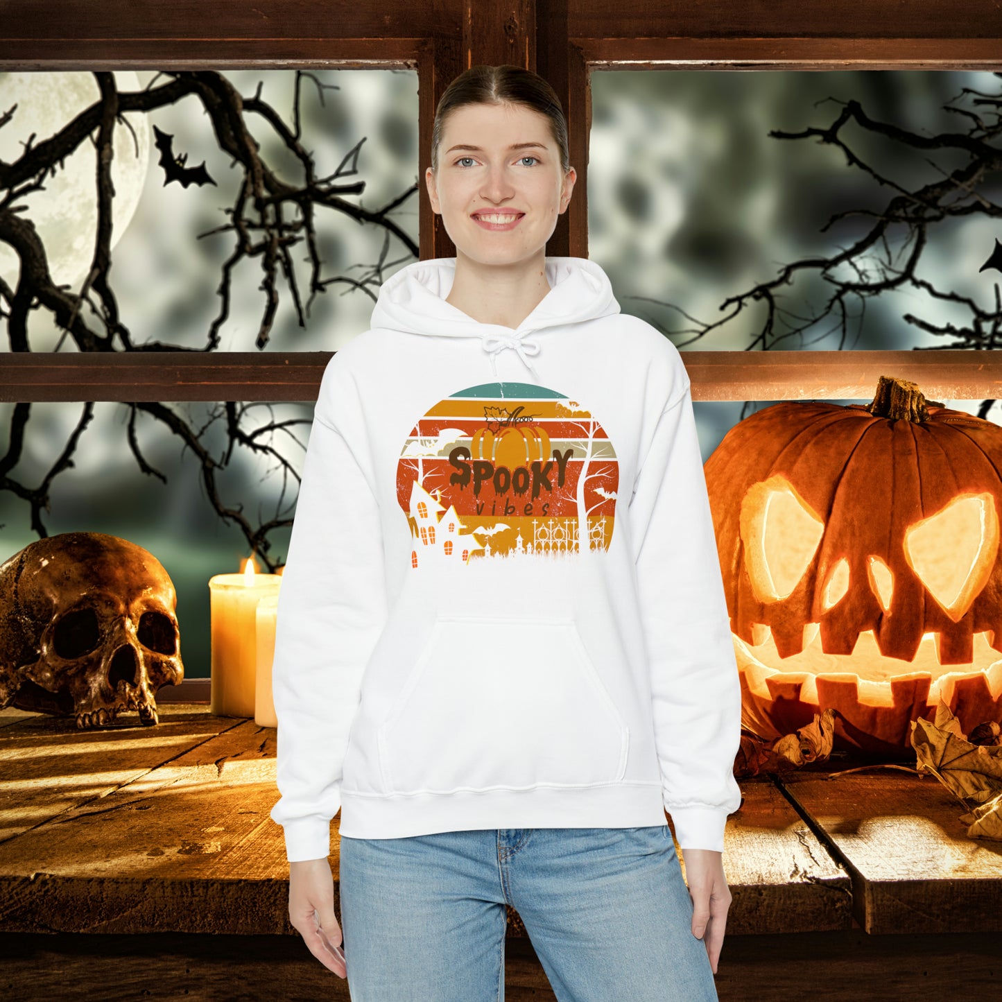 Retro Spooky Vibes Halloween Hoodie