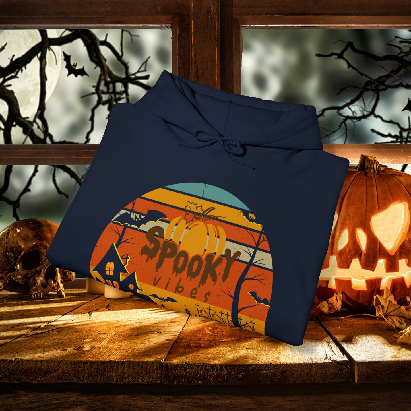 Retro Spooky Vibes Halloween Hoodie