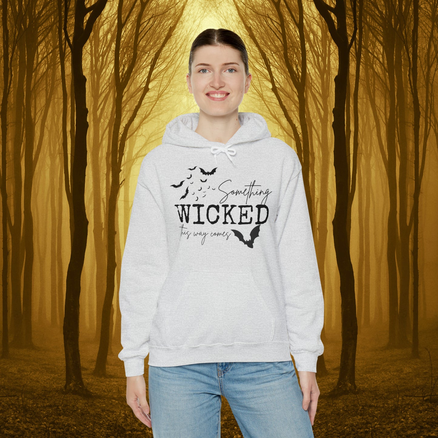 Something Wicked This Way Comes Spooky Hooded Sweatshirt