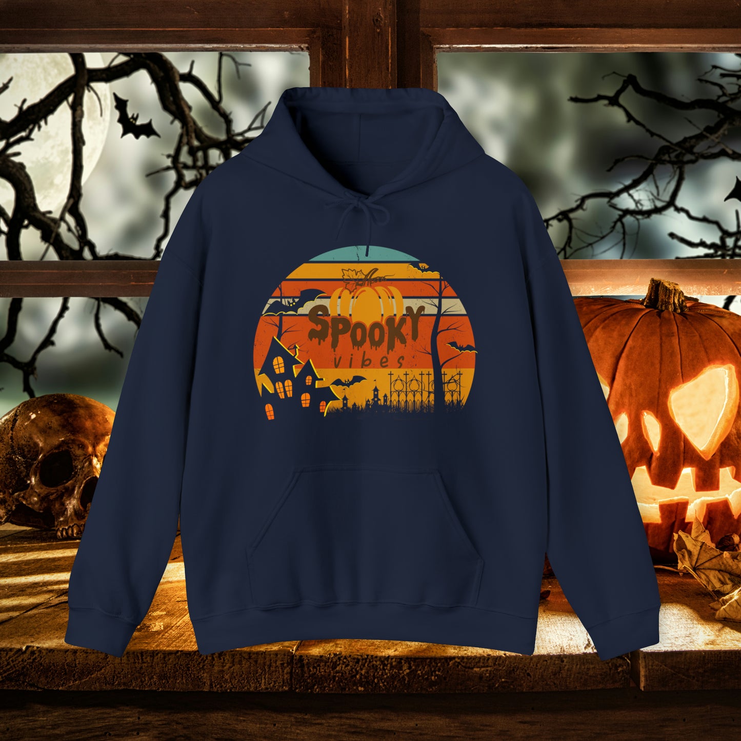 Retro Spooky Vibes Halloween Hoodie