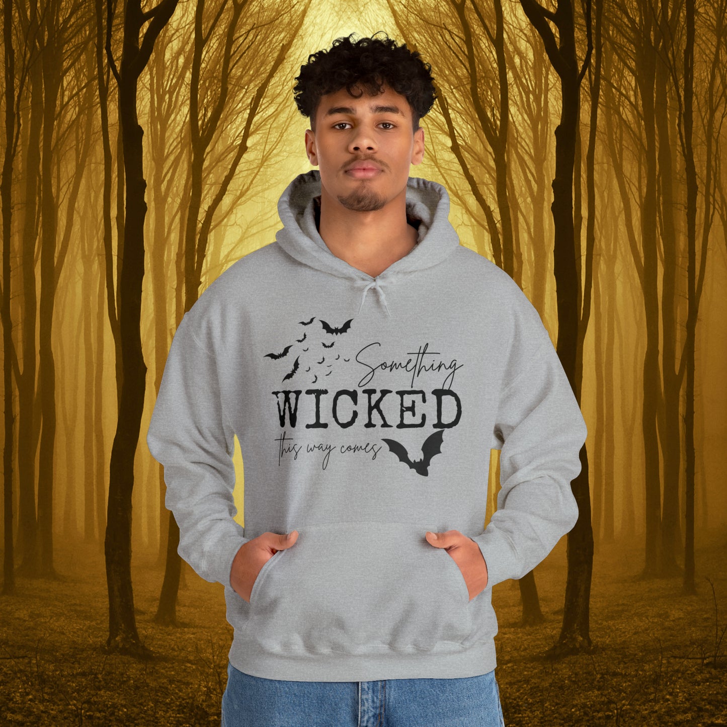 Something Wicked This Way Comes Spooky Hooded Sweatshirt