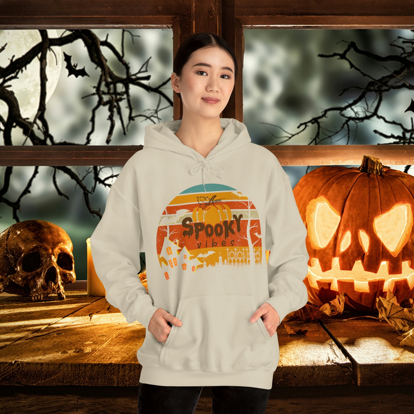 Retro Spooky Vibes Halloween Hoodie