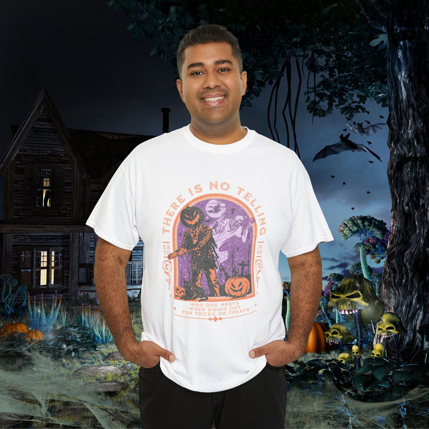 There Is No Telling Who One Meets When Going For Tricks Or Treats Pumpkinhead Spooky Halloween Shirt