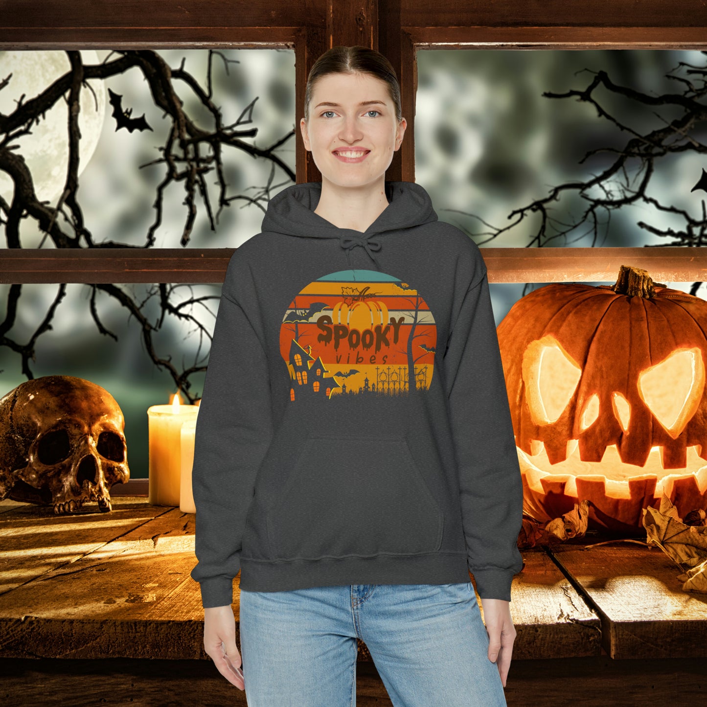 Retro Spooky Vibes Halloween Hoodie