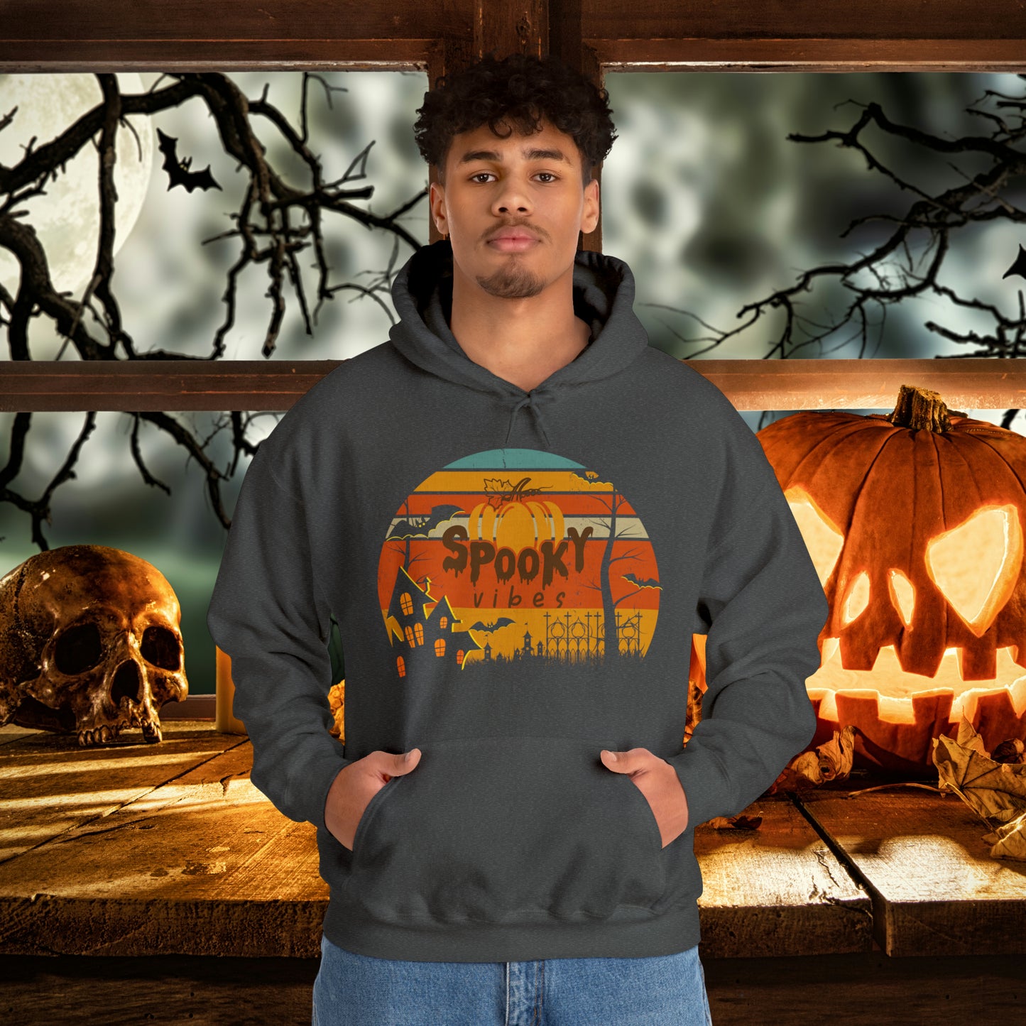 Retro Spooky Vibes Halloween Hoodie