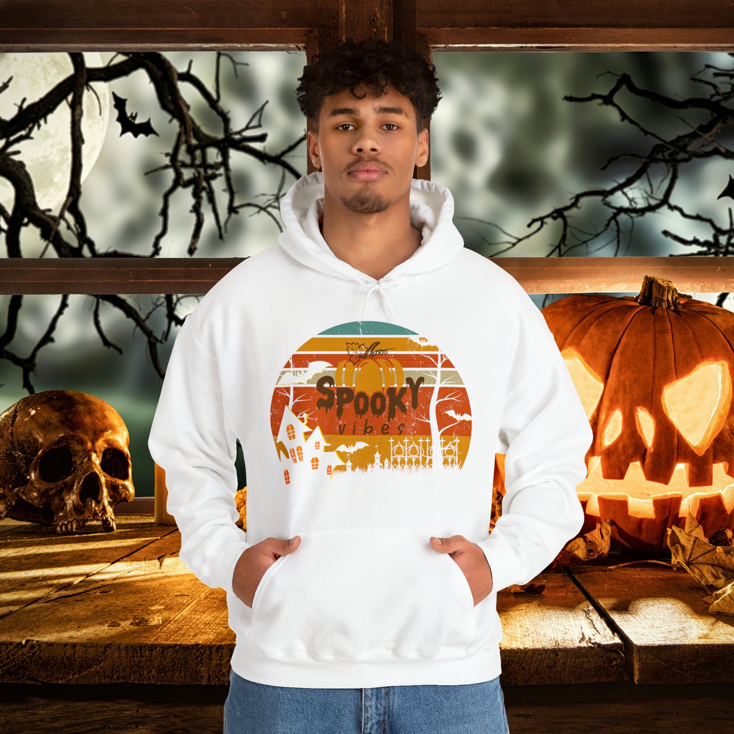 Retro Spooky Vibes Halloween Hoodie