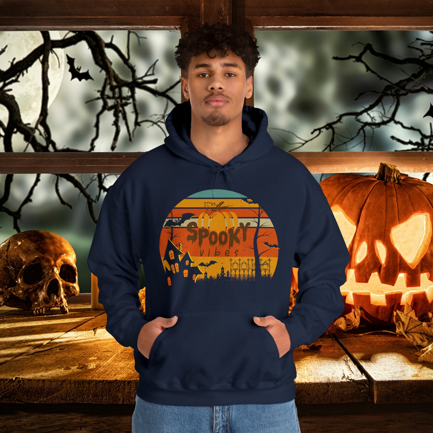 Retro Spooky Vibes Halloween Hoodie