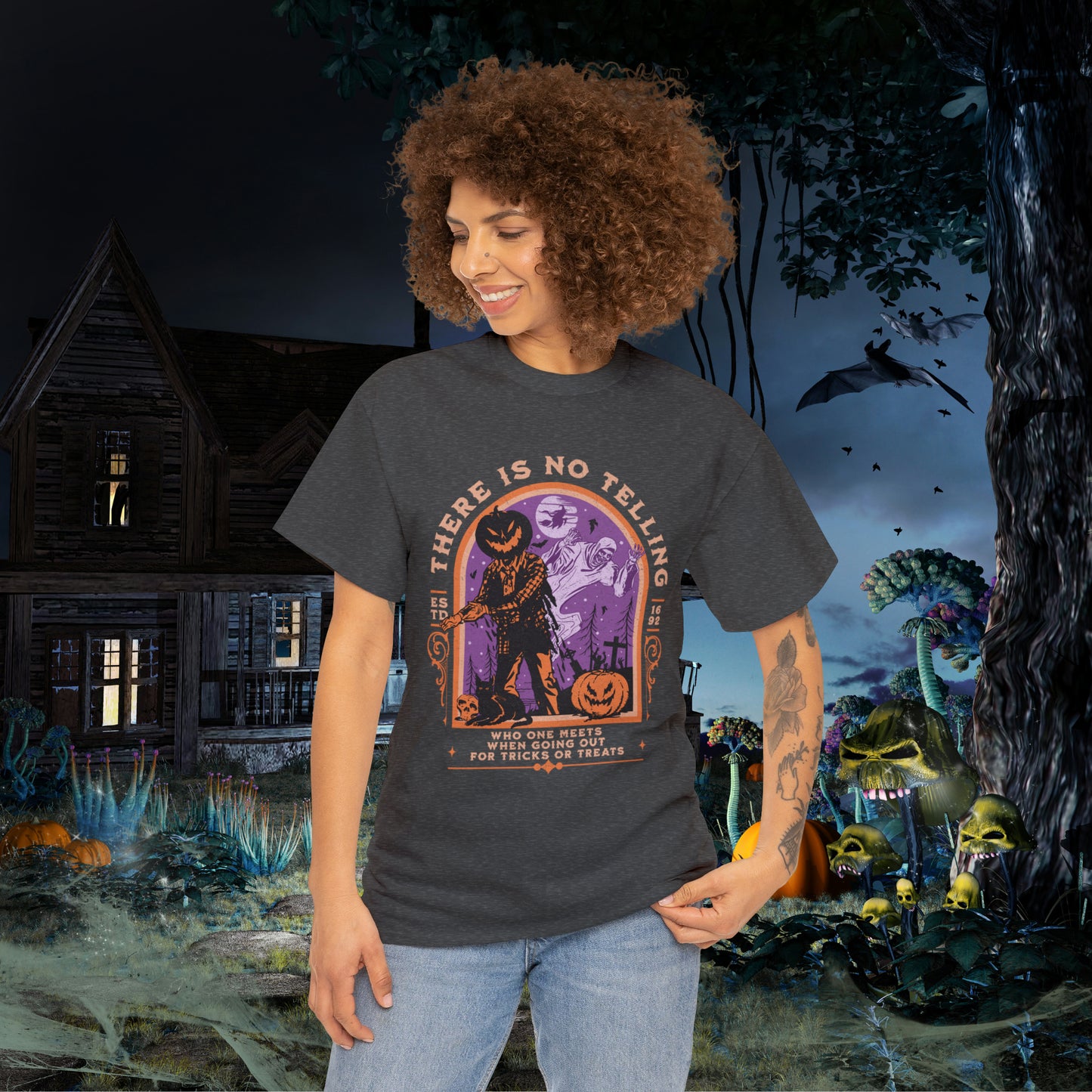 There Is No Telling Who One Meets When Going For Tricks Or Treats Pumpkinhead Spooky Halloween Shirt