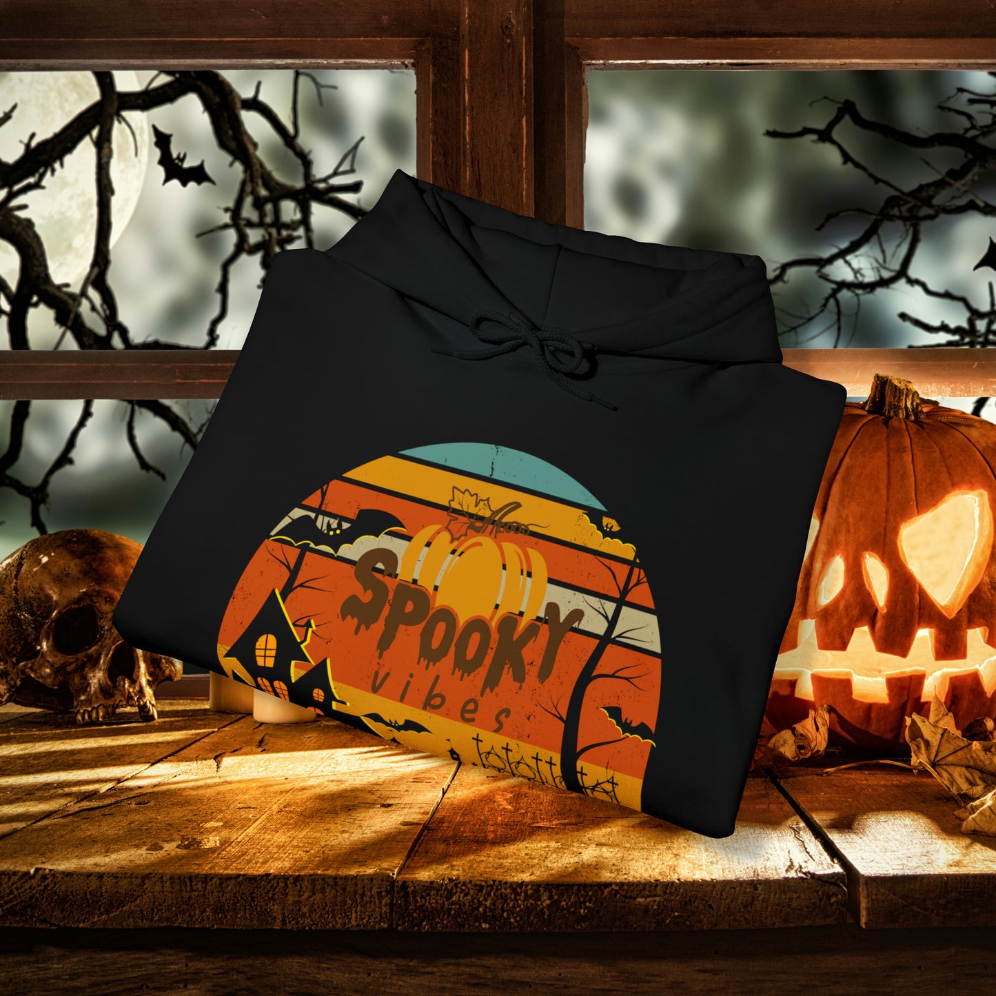 Retro Spooky Vibes Halloween Hoodie