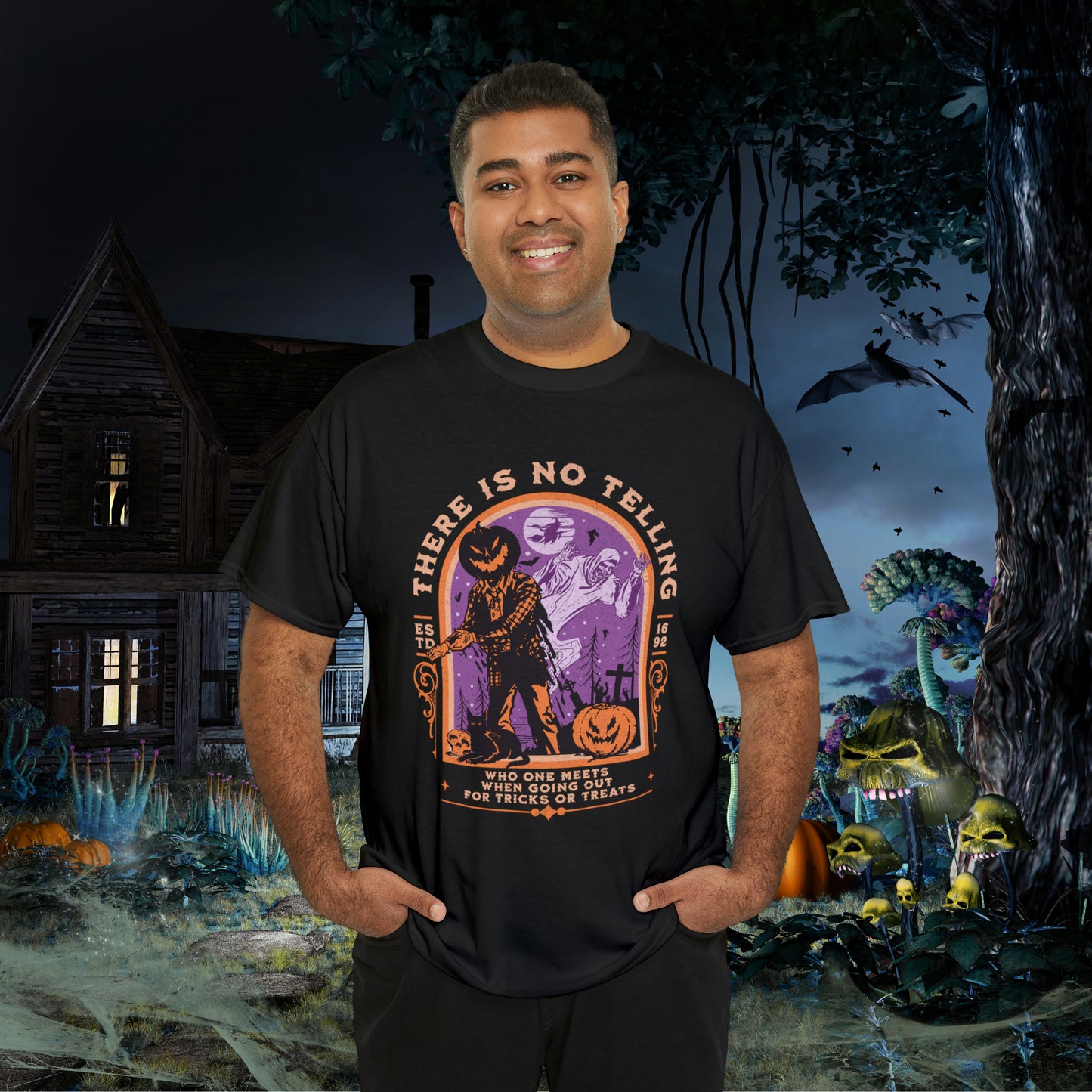 There Is No Telling Who One Meets When Going For Tricks Or Treats Pumpkinhead Spooky Halloween Shirt