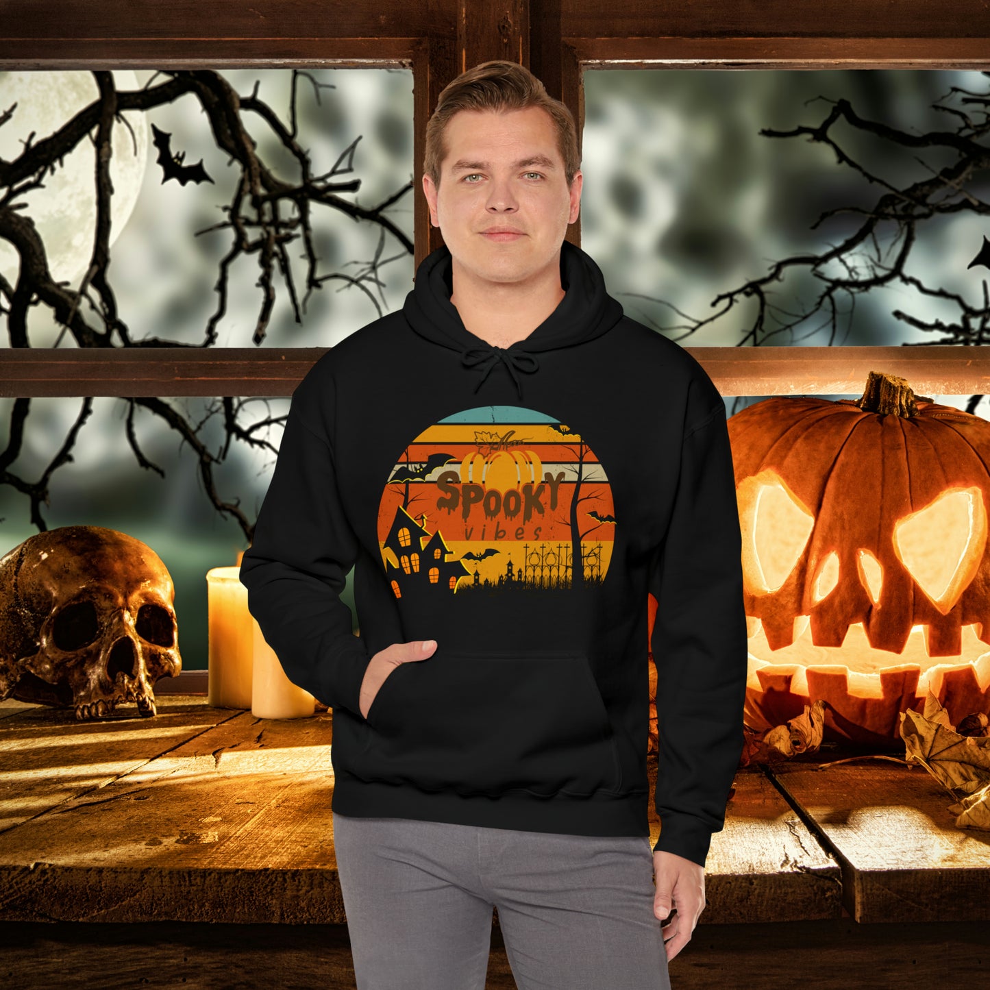 Retro Spooky Vibes Halloween Hoodie