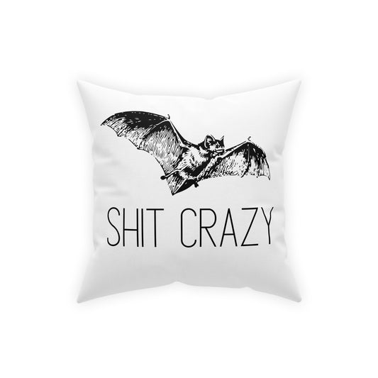 Bat Shit Crazy Funny Halloween Goth Pillow