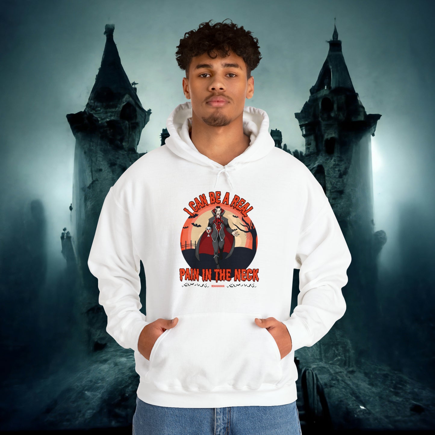 I Can Be A Real Pain In The Neck Muahahaha Vampire Dracula Funny Halloween Hoodie