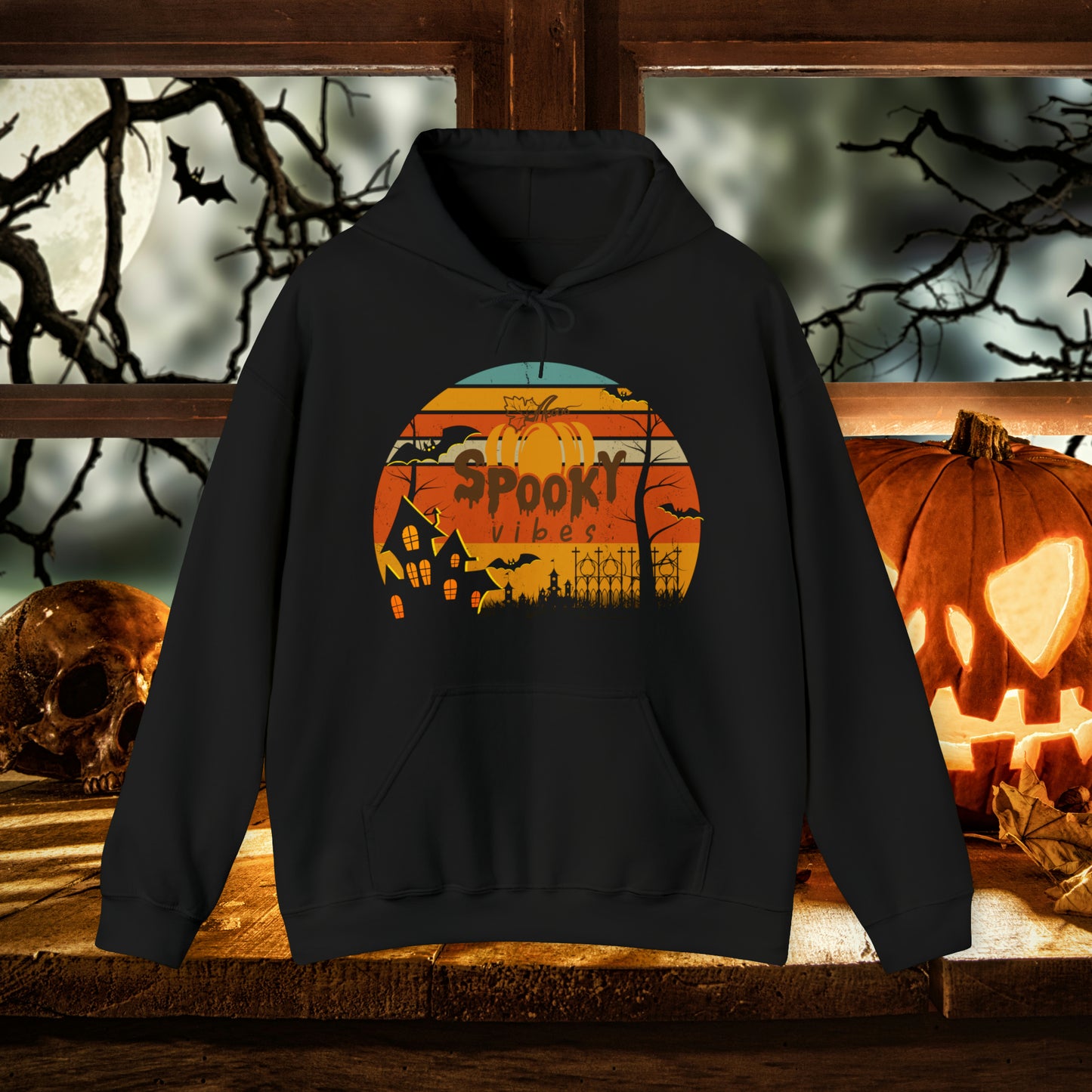 Retro Spooky Vibes Halloween Hoodie