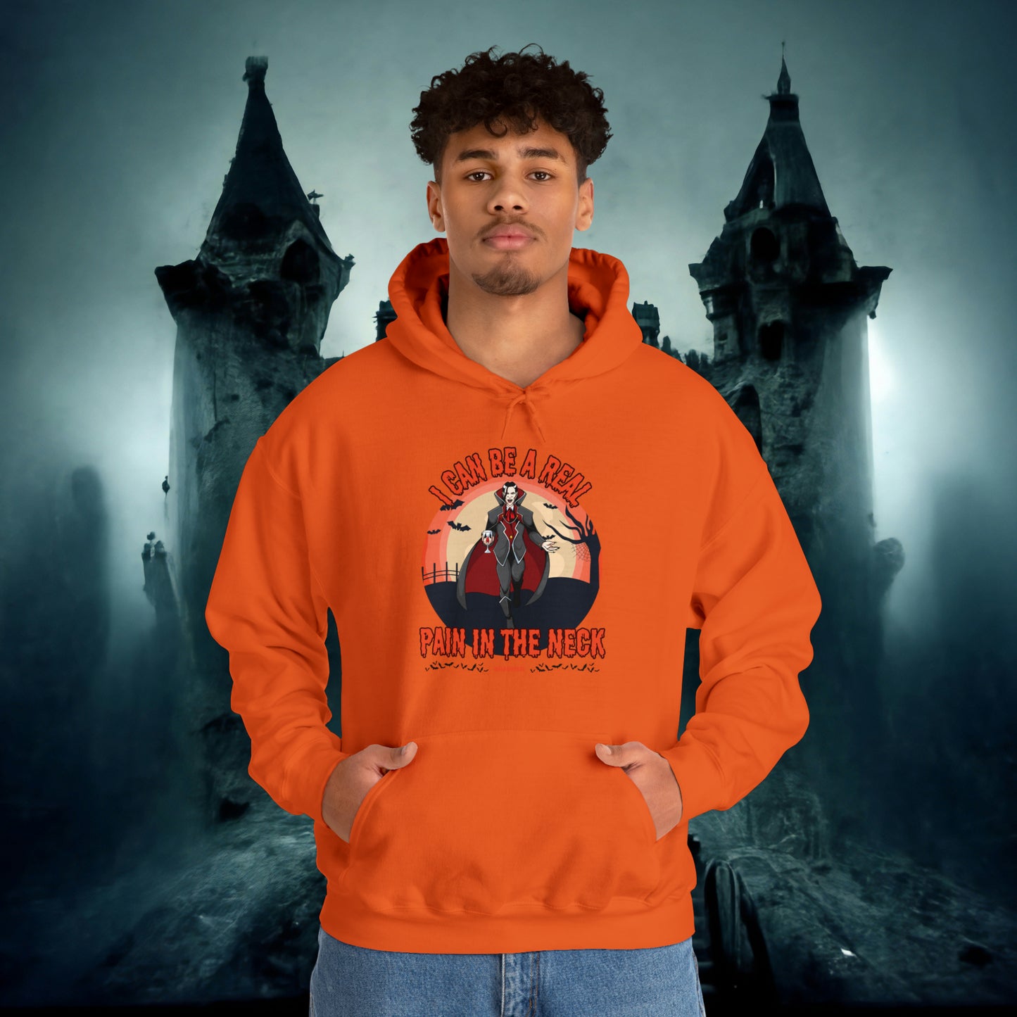 I Can Be A Real Pain In The Neck Muahahaha Vampire Dracula Funny Halloween Hoodie