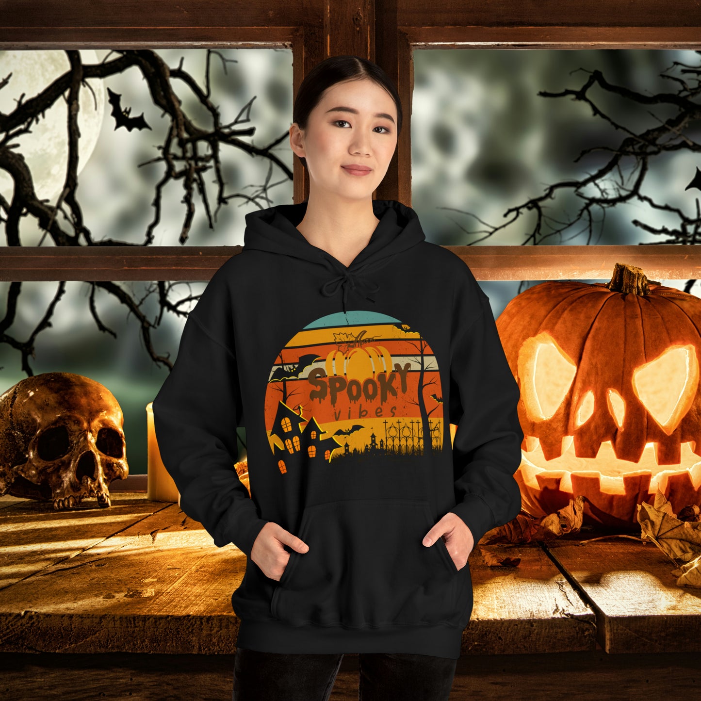 Retro Spooky Vibes Halloween Hoodie