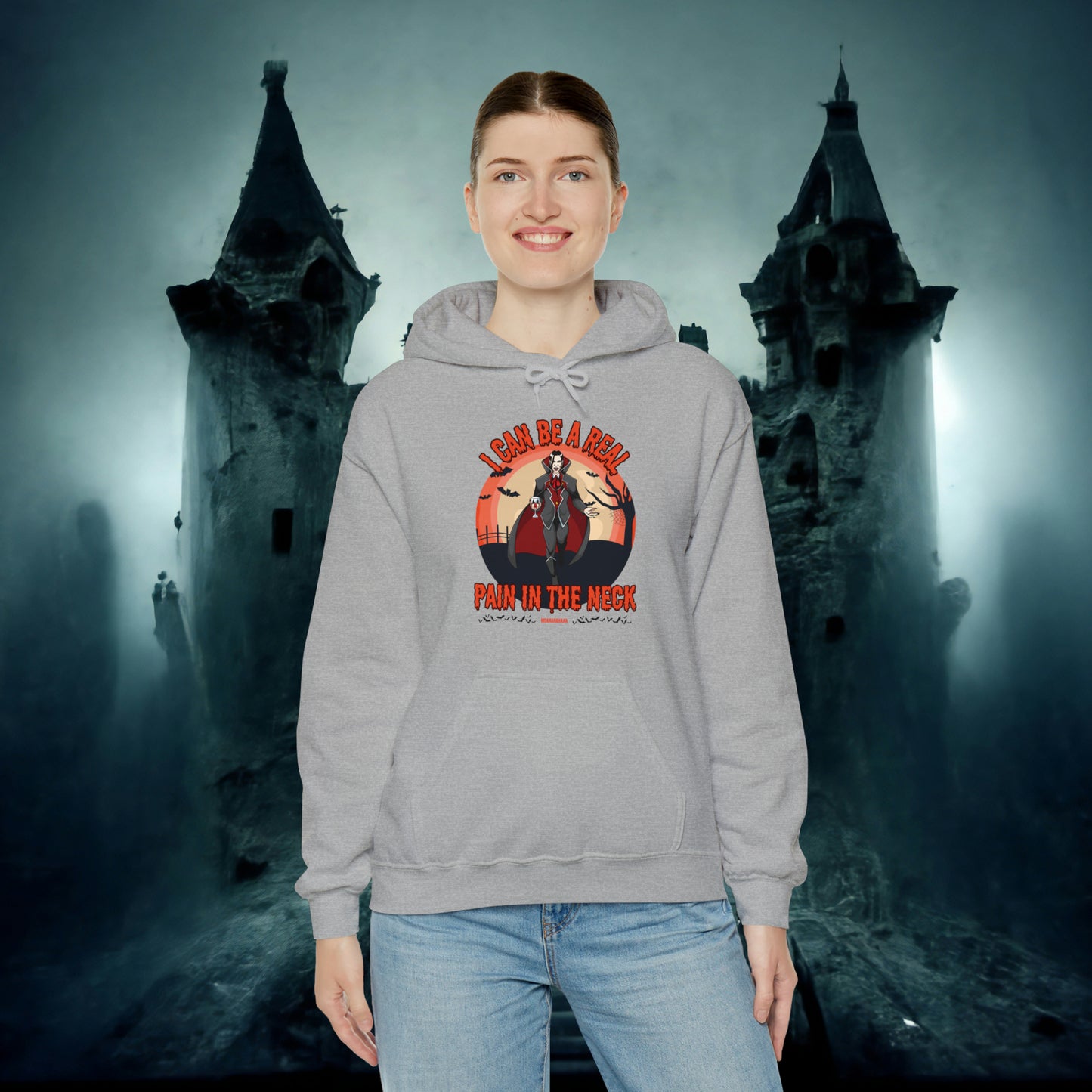 I Can Be A Real Pain In The Neck Muahahaha Vampire Dracula Funny Halloween Hoodie