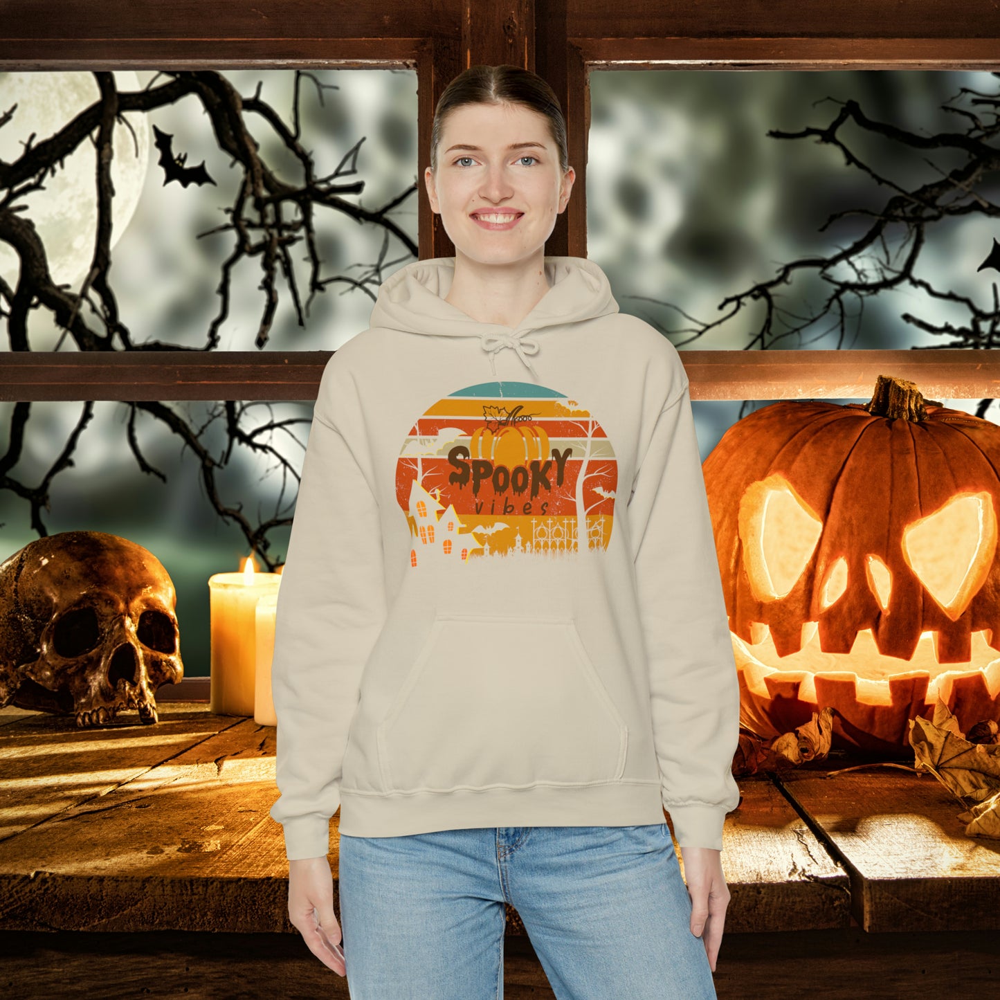 Retro Spooky Vibes Halloween Hoodie