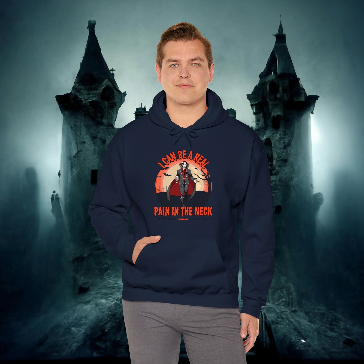 I Can Be A Real Pain In The Neck Muahahaha Vampire Dracula Funny Halloween Hoodie