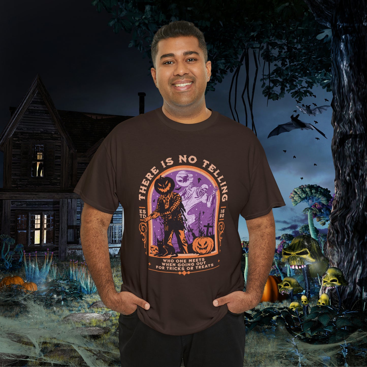 There Is No Telling Who One Meets When Going For Tricks Or Treats Pumpkinhead Spooky Halloween Shirt