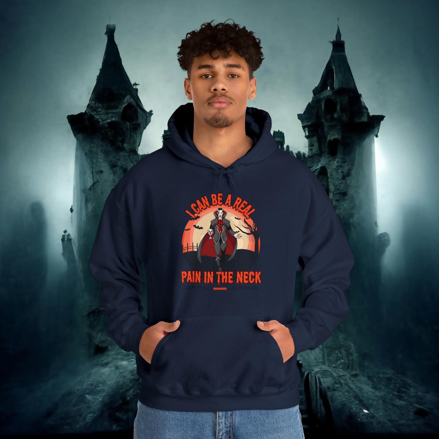 I Can Be A Real Pain In The Neck Muahahaha Vampire Dracula Funny Halloween Hoodie