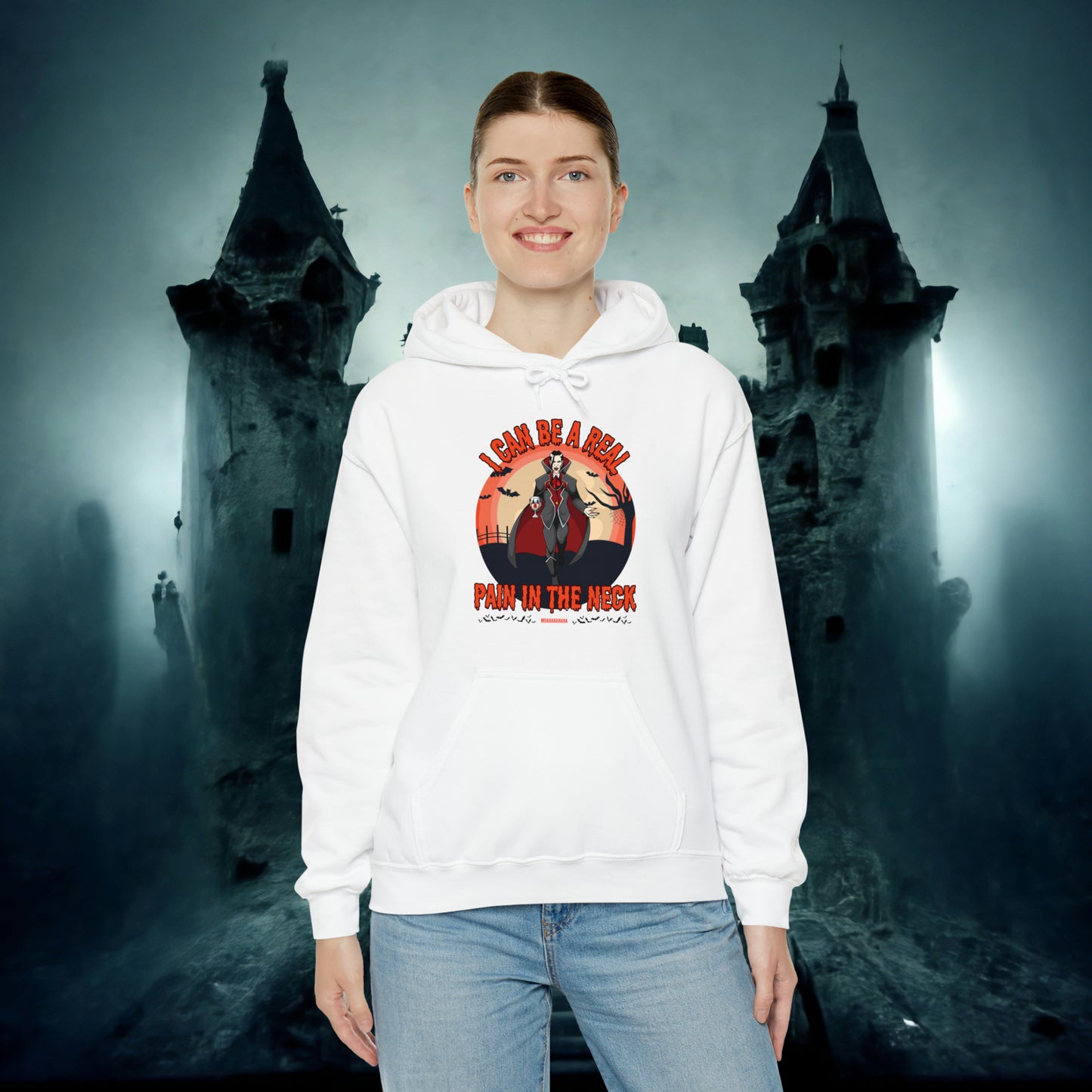 I Can Be A Real Pain In The Neck Muahahaha Vampire Dracula Funny Halloween Hoodie