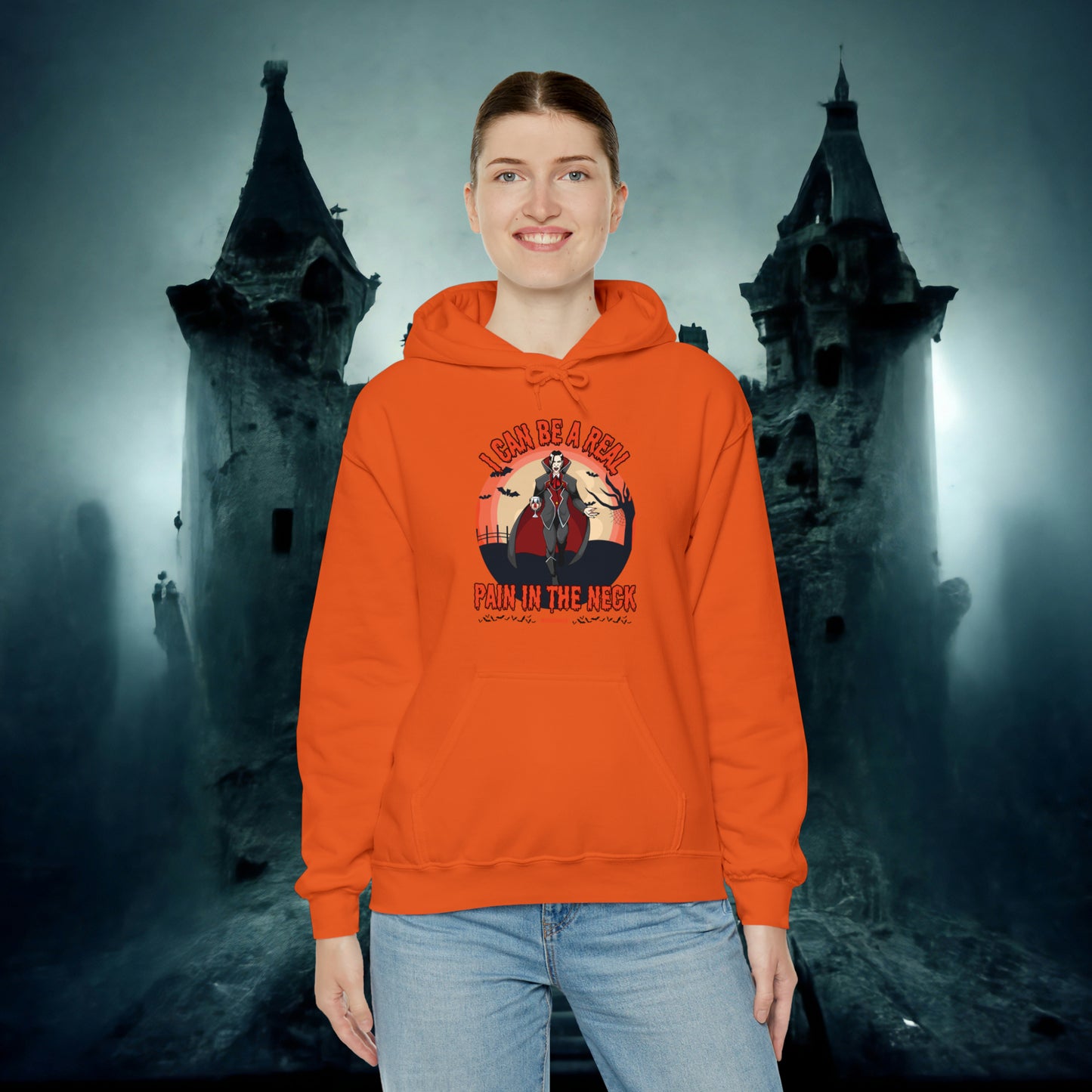 I Can Be A Real Pain In The Neck Muahahaha Vampire Dracula Funny Halloween Hoodie