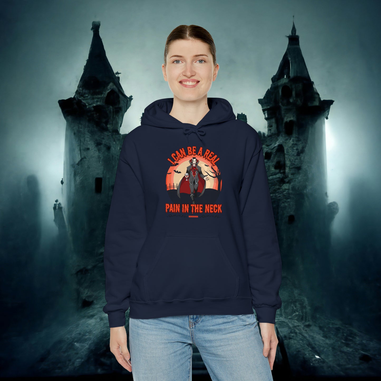 I Can Be A Real Pain In The Neck Muahahaha Vampire Dracula Funny Halloween Hoodie