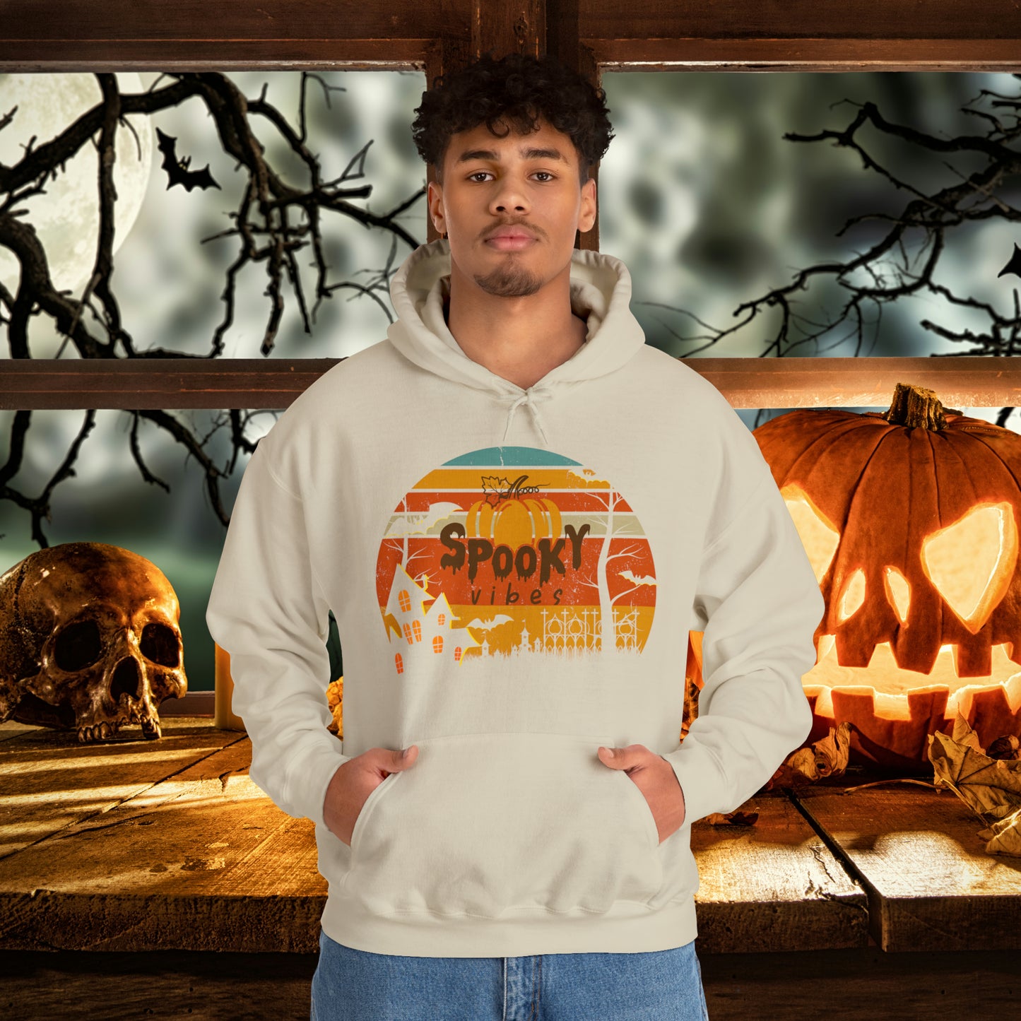 Retro Spooky Vibes Halloween Hoodie