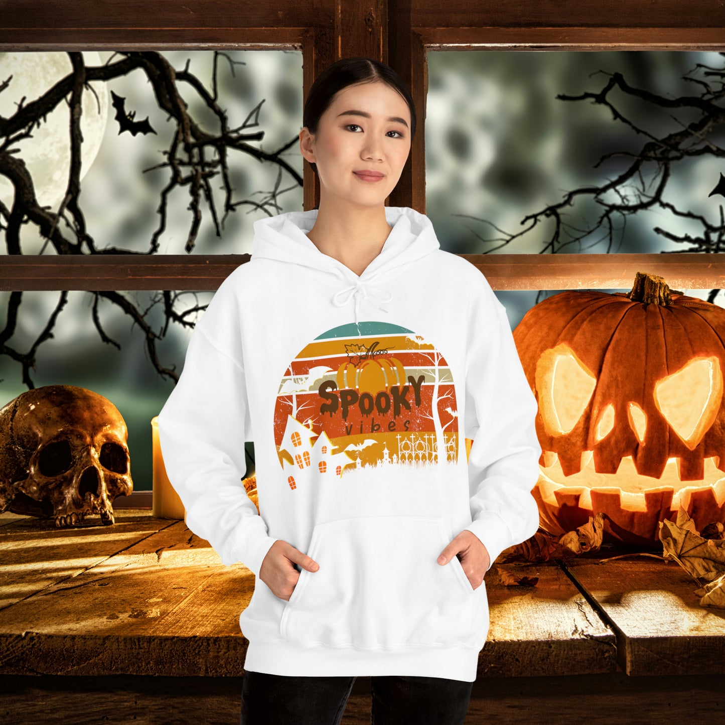 Retro Spooky Vibes Halloween Hoodie