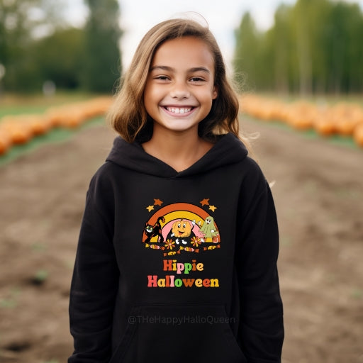 Hippie Halloween Retro Youth Hoodie