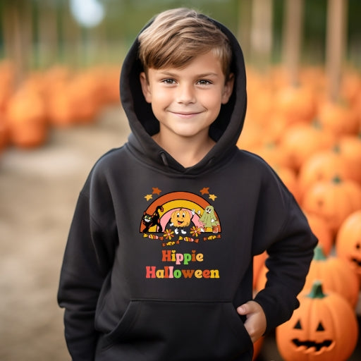 Hippie Halloween Retro Youth Hoodie